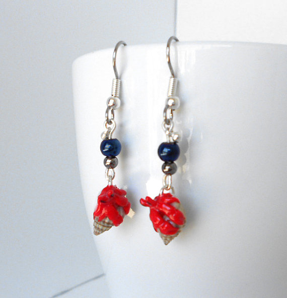 fanART- Hermit Crab earrings* -gifts for women and teens